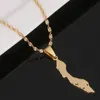 Edelstahl-Halsketten mit Kartenanhänger der Curacao-Inseln, goldfarbener Schmuck, Kartengeschenk