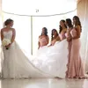 Blush Pink African Cheap Mermaid Bridesmaid Dresses Sweetheart Plus Size Long Floor Length Zipper Wedding Guest Maid Of Honor Gowns