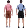 Alemão Cerveja Okotoberfest Bavarian Guy Mens Lederhosen Adulto Fantasia Fantasia Dos Fantasia Vestido de Algodão + Couro Genuíno