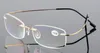 Ultra light Flexible Memory Titanium Rimless Reading Glasses Diopter 1 00 1 50 2 00 2 50 3 00 3 50 4 0252A