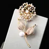Jewelry Designer Brooches Crystal Luxury Brooches Men Women Fashion Wedding Accessories Bead Dandelion Brooch Pins Elegant Bridal 270Z
