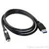 USB 31 TypeC male Locking Connector to Standard USB30 male Data Cable 12m 4Ft With Panel Mount Screw9696107