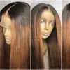 nieuwe sexy ombre pruik 20 inch 180 dichtheid lijmloze blonde rechte kanten pruiken met babyhaar hittebestendige synthetische pruiken voor b2752995