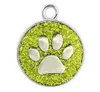 20pcs / lot couleurs 18mm chat patte de chien empreintes empreinte pendentif breloques adaptées aux bandes de téléphone bricolage porte-clés sac bijoux de mode326c