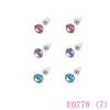 3 sets /pack Mixed stud hoop charms dangle earring For Women fashion Crystal Rhinestone ear stud E0778