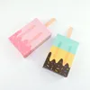 100Pcs/Lot Candy Boxes Ice Cream Shape Gift Boxes Gymboree Popsicle Party Favors Holders 2 Colors Pink Blue