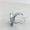 CZ Diamant Pave Creolen 925 Sterling Silber Damen Hochzeit Designer Schmuckset für Pandora Roségold Ohrstecker mit Originalverpackung