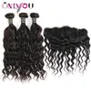 Unprocessed Mink Brazilian Hair Bundles with Frontal water wave human hair with closure Natural Wave Hair Extensions Just for black women