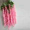 10 stks / partij Simulatie 3 Vork Wisteria Hydrangea Bloem String Bruiloft DIY Rotan Decoratieve Rotan voor bruiloft en Home Decor