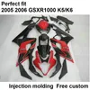 Carénages de haute qualité pour Suzuki GSXR1000 2005 2006 kit de carénage moulé par injection rouge noir GSXR1000 05 06 RF69