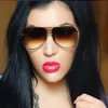 Mannen of dames zonnebrillen Originele vrouwelijke dame UV400 Mirror Kim Kardashian zonnebril Full Metal Nieuwe mode
