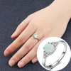 Anéis de Opala de Fogo branco Para As Mulheres de Prata banhado Anel Colorido Moda Jóias presente de aniversário AB1492