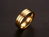 Ehering 6mm Gold Farbe Edelstahl Ring mit zwei Rillen für Männer und Frauen heißer Verkauf in USA und Europa Größe 6-12