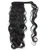 Offre spéciale pince à cheveux malaisienne dans les cheveux enroulés autour des postiches de queue de poney bouclée extension de queue de cheveux réels 120g