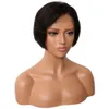 Högkvalitativ 6 tum Korta Bob Paryks Brasilianska Virgin Hair Natural Rak Lace Front eller Full Lace Human Hair Wigs för svarta kvinnor