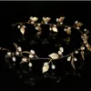 Hair Jewelry Pearl Crystal Leaf Bride Tiaras Wedding Hair Accessories headdress Gold and Silver Headbands Gift