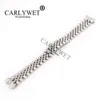 Carlywet 20mm 316L Rostfritt stål Jubileum Silver Solid Skruvlänkar Armbandsarkrem med krökt ändbandsbälte för