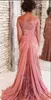 2018 spetsar av bruden klänningar av axeln Kortärmad Lace Mermaid Evening Dresses Long Mother Dresses for Wedding Party