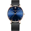 ONTHEEDGE Stainless Steel Milanese Band Watch Men Rose Gold Applied index Japan Quartz Movement Accurate Time Male Watch