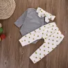 3 pièces nouveau-né bébé enfants filles barboteuse combinaison body + pantalons longs vêtements tenues ensemble vêtements ensembles