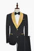 Tuxedos clássicos de shawl handsom lapela noivo preto noivo masculino terno de casamento/baile/jantar homem blazer (jaqueta+gravata+cintura+calça) m118