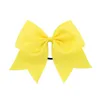 100st 8 tum Stor Solid Cheerleading Ribbon Bows Grosgrain Cheer Bows Slips med elastiskt band / flickor gummi hårband vackert
