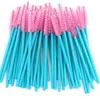 New Arrived 500pcs Blue Handle Pink Brushes Top Quality Nylon Disposable Mascara Wands Lashes Makeup Brushes Eyelash Extension