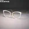 Lady Sexy Cat Eye Glasses ramar kvinnor Retro Big Glasses Alloy CCSpace Brand Designer Optical Adentor Glasögon 453692723386