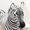 Dorimytrader quality soft simulation animal zebra plush toy realistic animals zebras toys for kids gift room deco teaching props 80x70cm