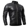 Homens Pu Jaquetas Casacos Casaco De Couro De Motocicleta Homens Outono Primavera Vestuário De Couro Masculino Casual Casacos Roupas Plus Size XXXL