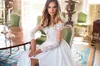 Milla Nova New Sexy Beach Wedding Dress Chiffon Lace Sheer Neck Long Sleeves Bride Dresses Side Split Long Bohemian Party Gowns