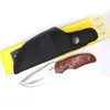 Högsta kvalitet 076 rak kniv camping överlevnadskniv 440c blad trä handtag frukt kniv jakt knivar utomhus EDC verktyg