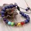 7 Chakra Lava Helende balans Kralen Streng Bracabelets kralen Stenen Weef Rope Bracelet Women Men Yoga Sieraden Drop Ship