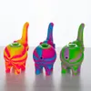 4.8 Inch Colored Elephant Silicon Water Hand Pipe Smoke With Glass Bowl Portable Tobacco Smoking Waterpipe Wholesale 487