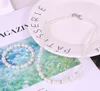 Ny Hot Fashion Pearl Water Drill Ball Necklace, Örhängen, Stud set, tre bitar av mode klassiska eleganta