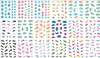 48 vellen Mix Kleur Transfer Folie Nail Art Flowers Sticker Decal voor Poolse Care DIY Universe Nail Art Decoretion