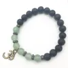 SN1311 Trendiga herrgröna Aventurine Armband Natural Lava Stone Armband Balance Ohm Charm Armband Smycken hela230R