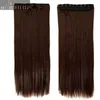 Snoilite Fall to waist 4676 CM Longest Clip in for human Hair Extensions One Piece Real Natural Thick Synthetic hair Extention4829053