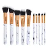 10 pezzi set di pennelli per trucco in marmo Set fard in polvere per sopracciglia eyeliner evidenziare correttore contorno fondotinta 4 stili in stock8542113