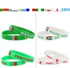 53 Land flagga 2018 VM flagg logotyp 20cm Sport Wristband Fotbollsfans Silikon Elastisk handled Band ID Armband Souvenir Present