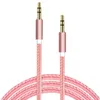 Kabel Goldpolated 35 mm Aux mm tot 35 plug mannelijke hoofdtelefoon Audiodraad voor mobiele luidspreker Nylon Telefoon PQWDB8190057