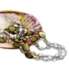 おしゃれな淡水真珠のジュエリー灰色の楕円形の真珠のクリスタルシェルのネックレス