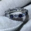 Classic Female infinity ring 925 Sterling silver Blue 5A zircon Cz Engagement wedding band rings for women Bridal Jewelry