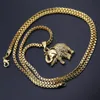 Collana con ciondolo a forma di elefante hip-hop catena cubana placcata in oro con elegante confezione regalo