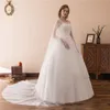 Eleganckie sukienki o szyi z aplikacjami i owinąć tiulowe tiulowe sukienki panny młodej na imprezę weselną dla kobiet sukienki ślubne suknie hy4239