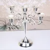 Argento/Oro/Bronzo/Nero Portacandele a 3 bracci in metallo Candeliere Candeliere Decorazione di nozze Stand Mariage Home Decor Candelabro