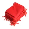 Hot New Cheap 100pcs 5x7cm Velvet Drawstring Pouch Bag Jewelry Bag Natale Sacchetti regalo di nozze Sacchetti # 90435 De Bijoux