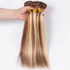 Piano Human Hair Weave Indian Straight Hair Extensions Bundles Mix Color Honey Blond 8 613 Bleach Blonde Hair Extensions