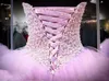 2020 Lilac Quinceanera Baljurken Jurken Sweetheart Crystal Beads Tiered Ruches Corset Back Puffy Plus Size Party Prom Avondjurken Slijtage