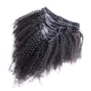 8 pcs clip cache malaio em extensões de cabelo extensões de cabelo de remy humano 100g clip clip ins virgem cabelo natural cor de cabeça completa